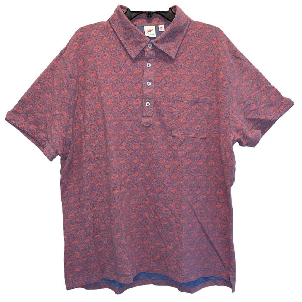 Uniqlo x Michael Bastian Shrimp Print Polo Short Sleeve Shirt 3XL